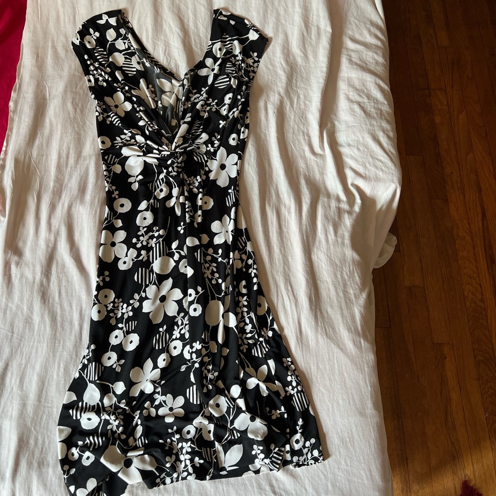 Black and white floral dress